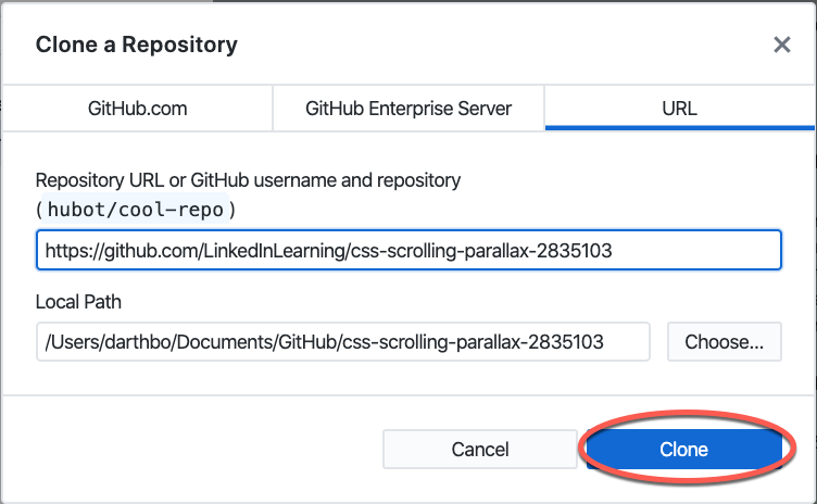 Cloning the project with Github Desktop