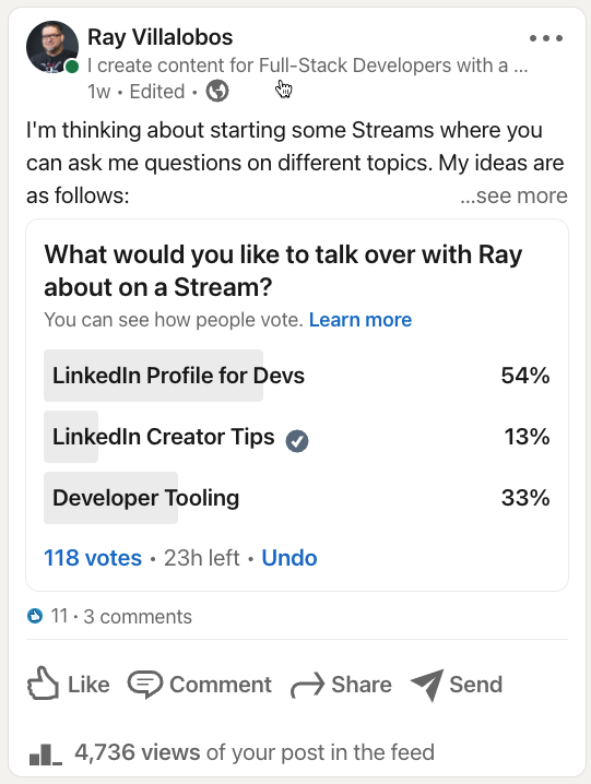 Streaming Poll