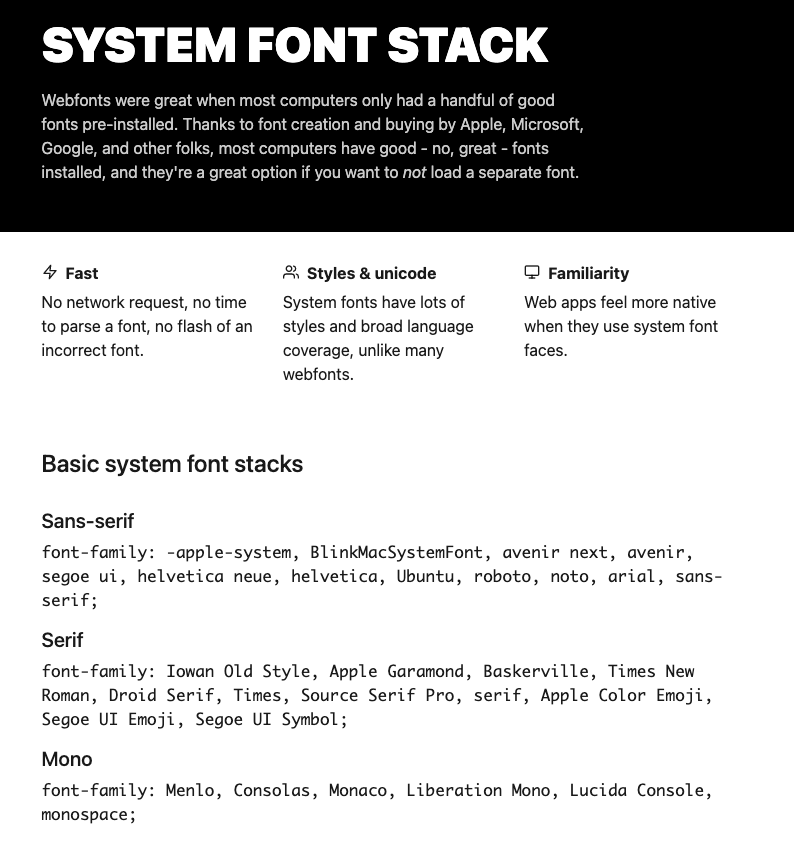 System Font Stack image